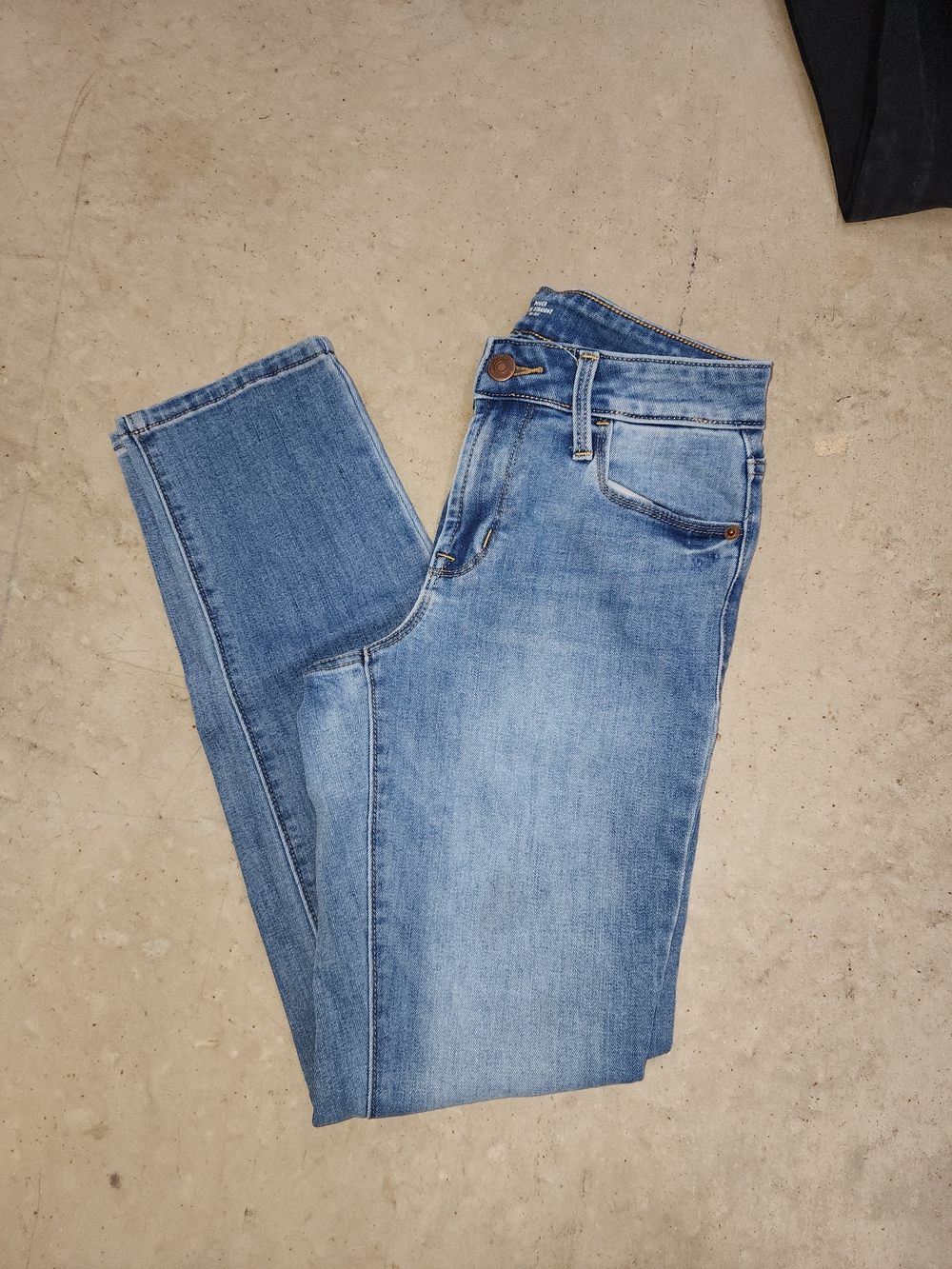 Old Navy Power Slim Straight Mid-Rise Jeans Straight Leg Jeans Blue Waist 00